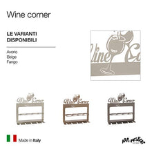 Arti & Mestieri Wine Corner - Porta Bottiglie di Design 100% Made in Italy - in Ferro, 45 x 10 x 45 cm - Avorio