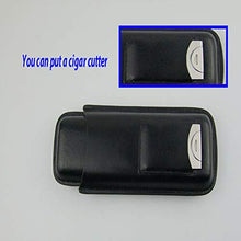YYYUR Leather Cigar Set, Simple Black 2 Cigar Viaggi Sigaro Imposta, può Essere collocato Cigar Forbici, Sigaro Imposta per Varie Occasioni, 17 * 6.5 * 2.5cm