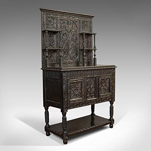 Antico Carlo II Revival Comò Inglese, Rovere, Credenza Vittoriana C.1880