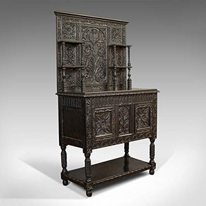 Antico Carlo II Revival Comò Inglese, Rovere, Credenza Vittoriana C.1880