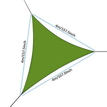 YHD Ombrellone triangolare, parasole triangolare, parasole, parasole, parasole, parasole, parasole, protezione efficace da sole e pioggia, adatto per terrazze, cortili, prato, 4 x 4 x 4 cm (verde)