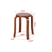 Semplice Sgabello in legno massello Tavolo da pranzo Soggiorno Cucina Bagno Moda legno curvato Famiglia Sedia per adulti Colore alto: Medusa marrone rossiccio Elegante bianco Dimensioni: 45 * 33 cm