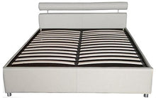Bagno Italia Letto matrimoniale contenitore 220x167 bianco nero beige in ecopelle con bracciolo I