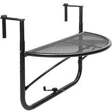 PrimeMatik - Tavolo Pieghevole semicircolare per Balcone 60x30cm Nero
