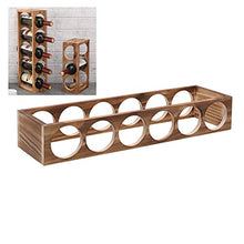 YQJ Portabottiglie in Legno Espandibile da Appoggio, Portabottiglie da Tavolo Impilabile Senza Vernice, Fai da Te di Forme Multiple per Cucina, Bar, Cantine, Magazzini,Flamed,1 Tier 6 Slot