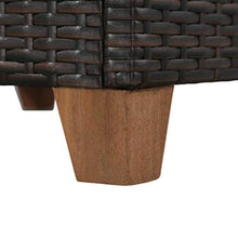 Tidyard Set Salottino a 5 Posti in PE Rattan Regolabile, Divano con Tavolino, 124(65) x 65 x 62 cm, Marrone e Bianco Crema