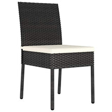 Tidyard Set di 2 Sedie da Pranzo per Giardino in Polyrattan e Sruttura in Acciaio,Poltrona da Esterno in Rattan con Cuscini,Sedie da Balcone, Nero