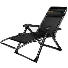 SHUAIIJUAN Sedia per il tempo libero domestico Sedie Zero Gravity Soggiorno con cuscino pieghevole Reclining reclinabili Sedie quadrato nero Heavy Duty gambe pieghevoli Prato Sdraio Sedie Max.150kg