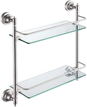Zixin Bagno Bagno Scaffale Doccia Organizzatore in Vetro temperato a Parete 304 Acciaio Inossidabile 2 Tiers Punch Silver (Color: 436x130x445mm)