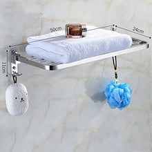 LYFHL - Portasciugamani da parete, da bagno, pieghevole, in acciaio inox, dimensioni: 50 cm