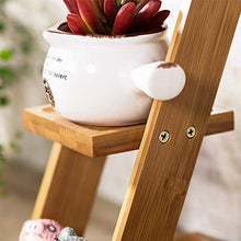 Supporto per Fiori in Legno massello a 3 Livelli, Supporto per Desktop di Piccole Dimensioni, Stand per Piante Multiple