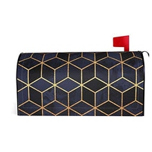 Elisabeth Fredriksson - Cover magnetica per cassetta postale, design unico, motivo cubi bianchi e navy, per decorazione giardino, dimensioni standard, 53 x 45 cm