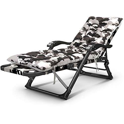 HOUMEL Sedia da Giardino Sedie a Sdraio Poltrone Pieghevole Lettino con 5-Fold Schienale Regolabile Camouflage Poltrona Relax Adatto for Giocare Fuori e Terrazza USA (Size : with Cushion)