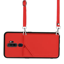 Custodia per telefono con porta carte di credito per oppo A9 2020 / A5 2020 / A11 / A11X (rosso)