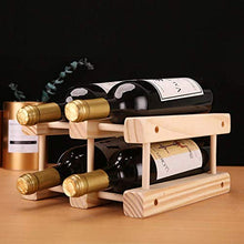 LHQ-HQ Controsoffitto Forma di Legno di bambù Wine Rack - Free Standing Elegante e Moderno, Bottiglia di Table Top Wine Bagagli Slot for 6 Bottiglie