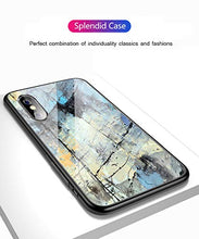 Suhctup Compatibile con iPhone X Custodia Protettiva in Vetro Temperato 9H + Cornice Paraurti in TPU Silicone Morbido Assorbimento degli Urti a 360 Gradi Protezione -Marmo 1