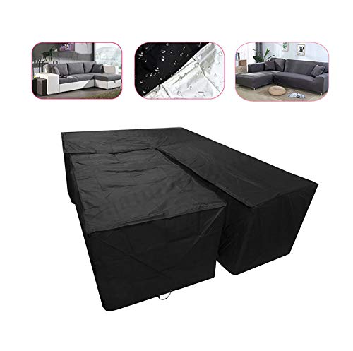 Coperture per divani da Giardino a Forma di L - coperture per arredo Giardino a Forma di L,210D copridivano per EsternoCopridivano da esterno-Nero Left L:200*270 Corner Left L:222x286cm Corner