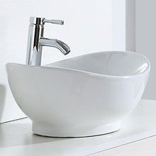 ERIDANUS Serie Lottie , Lavabo di Ceramica Bianco Lusso Lavandino Lavello Lavamano Lavabo da Appoggio Tondo Ovale Bacinella Lavandino Lavello per Bagno Casa Bidet Lavabo