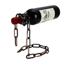 Fantes, catenella di sospensione porta bottiglia di vino, realizzata in acciaio inox, adatta come decorazione di cucina e casa e ottima come regalo Bronze