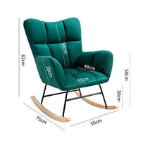 XinQing-Sedia a Dondolo Terrazza Sedia a Dondolo Divano Velvet Soggiorno Camera da Letto Sdraio Sedia Lazy Divano, Verde Scuro, 75x55x82cm