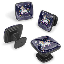 Unicorno carino Pomelli per Porta Set di 4 Pomelli per Mobili Manopole per Cassetti Cucina Armadio Vetro