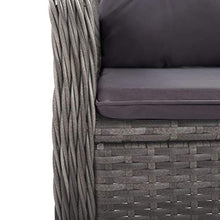 Tidyard Set da Pranzo da Giardino 3 pz in Polyrattan e Vetro Grigio,Set da Pranzo Giardino,Set di Mobili,per Balcone, Giardino o Terrazzo