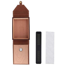 HGY Mini Cuoio Portatile Humidor Cigar Box Legno di Cedro portasigarette Contenitore di immagazzinaggio (Brown)
