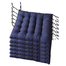 AGDLLYD Cuscini per sedie da Pranzo Cuscino,Cuscini Morbidi per sedie da Giardino, Cucina, Ufficio, Sala da Pranzo, con Laccetto, 40 x 40 x5 cm Confezione da 6. (Blu Scuro)