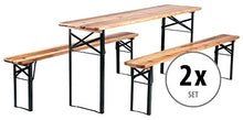 Set 2X Stagecaptain Hirschgarten 2 panche e Tavolo da birreria, Lunghezza 177 cm