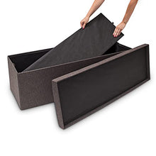 Relaxdays 10019049_93 Cassapanca Pouf Pieghevole, Tela, Marrone, 114.0x38.0x38.0 cm