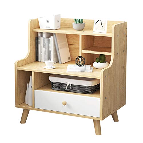 Comodino Multistrato di Stoccaggio In Legno Solido Armadio Gamba Cassetto Indipendente Semplice Moderna Camera Da Letto Comodino Multifunzionale Armadio di Immagazzinaggio 50X35X64CM FANJIANI
