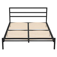 belupai Telaio letto in metallo con rete a doghe, per camera dei bambini, camera da letto (nero, 140 x 200 cm)