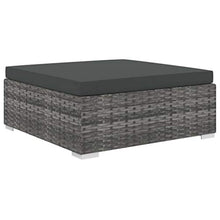 vidaXL Set Divani da Giardino 5 pz con Cuscini Foderati Lavabili Modulare Leggero Elegante Arredi da Esterno in Polyrattan Grigio Telaio in Acciaio
