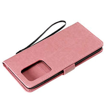Artfeel Flip Portafoglio Custodia per Samsung Galaxy S20 Ultra,Pelle Rosa Cover Sbalzato Albero Farfalla Fiore Modello,Stile Libro con Porta Carte Chiusura Magnetica Supporto Caso
