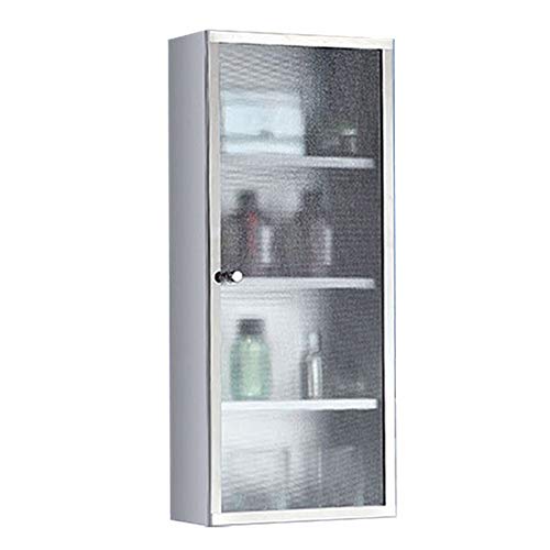 ZoSiP Armadietto da Bagno Mobiletto Pensile Medicina Bathroom Wall Cabinet Cabinet in Acciaio Inox Multiuso dell'organizzatore di immagazzinaggio Armadio Cucina (Color : Silver, Size : 25x80x13cm)