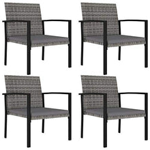 FAMIROSA Sedie da Pranzo per Giardino 4 pz in Polyrattan Grigio-5113