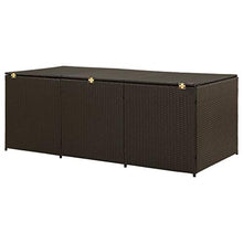 Festnight Baule da Giardino, Baule Multibox in Polyrattan 180x90x75 cm Marrone