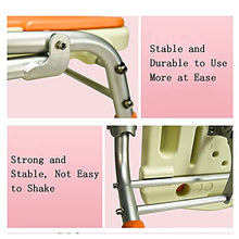 Sgabello per Doccia con Schienale Braccioli Sedia per Doccia Anziani Regolabile Altezza con Piedini in Gomma Antiscivolo Carico Max 136KG,Arancia