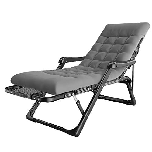 Lounger Poltrone reclinabili con Cuscini | Sedia a Sdraio Lettino da Giardino con poggiapiedi abbattibile | Lettino reclinabile | Sedie Senza Peso distese Piatte (Grigie)