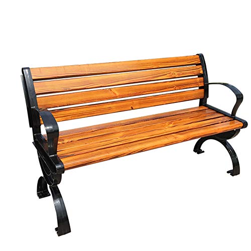 NSYNSY Panchina Rurale in Legno Massello, Panchina Lunga All'Aperto Moderna Panchina Lunga per Il Tempo Libero del Centro Commerciale Commerciale