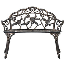 BIGTO - Sedia da giardino in alluminio pressofuso, 100 x 54 x 80 cm, colore: Bronzo
