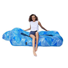 BANGSUN Divano gonfiabile | Divano ad aria per sdraio ideale per giardino, colore: blu foglia