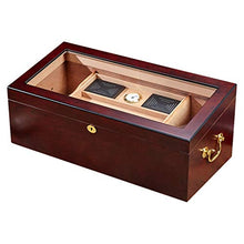 Humidor in Legno di Cedro Humidor per Sigari Humidor per Sigari Ampio Display Humidor per Sigari Design della Finestra Trasparente sulla Parte Superiore può Contenere 50 Sigari