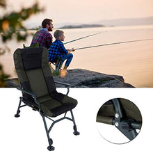 Sedia da campeggio portatile, pieghevole, in tessuto Oxford e struttura in ferro, con schienale regolabile, Regolabile in altezza di 42-57 cm, per attività all'aperto, da pesca, 100 x 114 x 61 cm