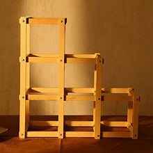 HLL Wine Rack, 6 Bottiglie Porta pieghevole in legno massello di visualizzazione scaffali, 32 X 12 X 32cm