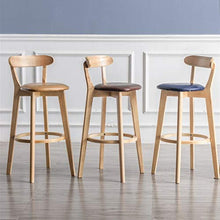 Sgabelli da bar in legno, con schienale Soggiorno Soggiorno Sgabello Casa con poggiapiedi Lounge Chair High Sgabelli da pranzo Sgabelli da bar Sedie da bar Colazione Bar Contacanze Cucina