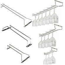Ddfly, griglia porta calici da vino in acciaio INOX, portabicchieri da posizionare sotto ad armadi, per bicchieri da vino di vetro, da appendere, 1 confezione 27cm/10inch