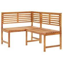 BIGTO - Panca angolare per esterni, in legno di acacia massiccio, 140 x 100 x 91 cm