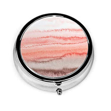 Within The Tides Coral Dawn - Contenitore rotondo per pillole a 3 scomparti, in metallo, per medicina e vitamina