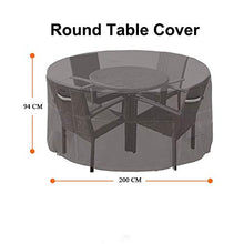 Dreamsbox Copertura Tavolo Rotondo da Giardino Telo Copri Tavolo Sedie Mobili Copertura Tavolo Esterno Copertura Mobili Esterno Resistente allo Strappo Impermeabile Telo Oxford - 200x94cm